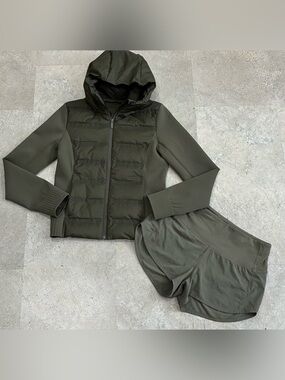 Women’s LULULEMON Puffer Jacket & Shorts, sz 4